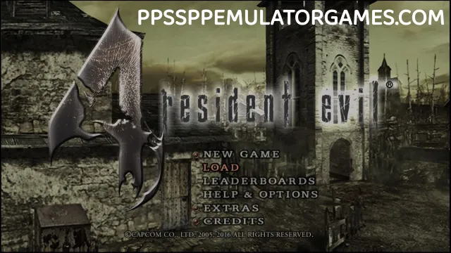 Resident Evil 4 PPSSPP Main Menu