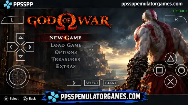 God of War 1 PPSSPP Main Menu Screenshot