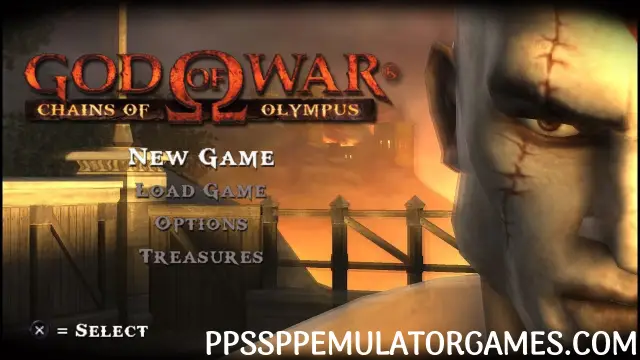 God of War Chains of Olympus PPSSPP Main Menu
