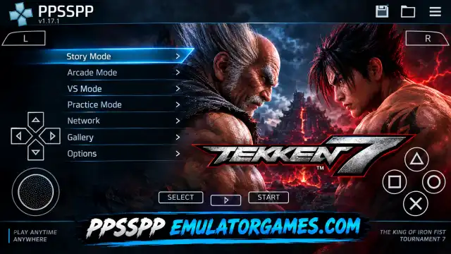 Tekken 7 PPSSPP Main Menu